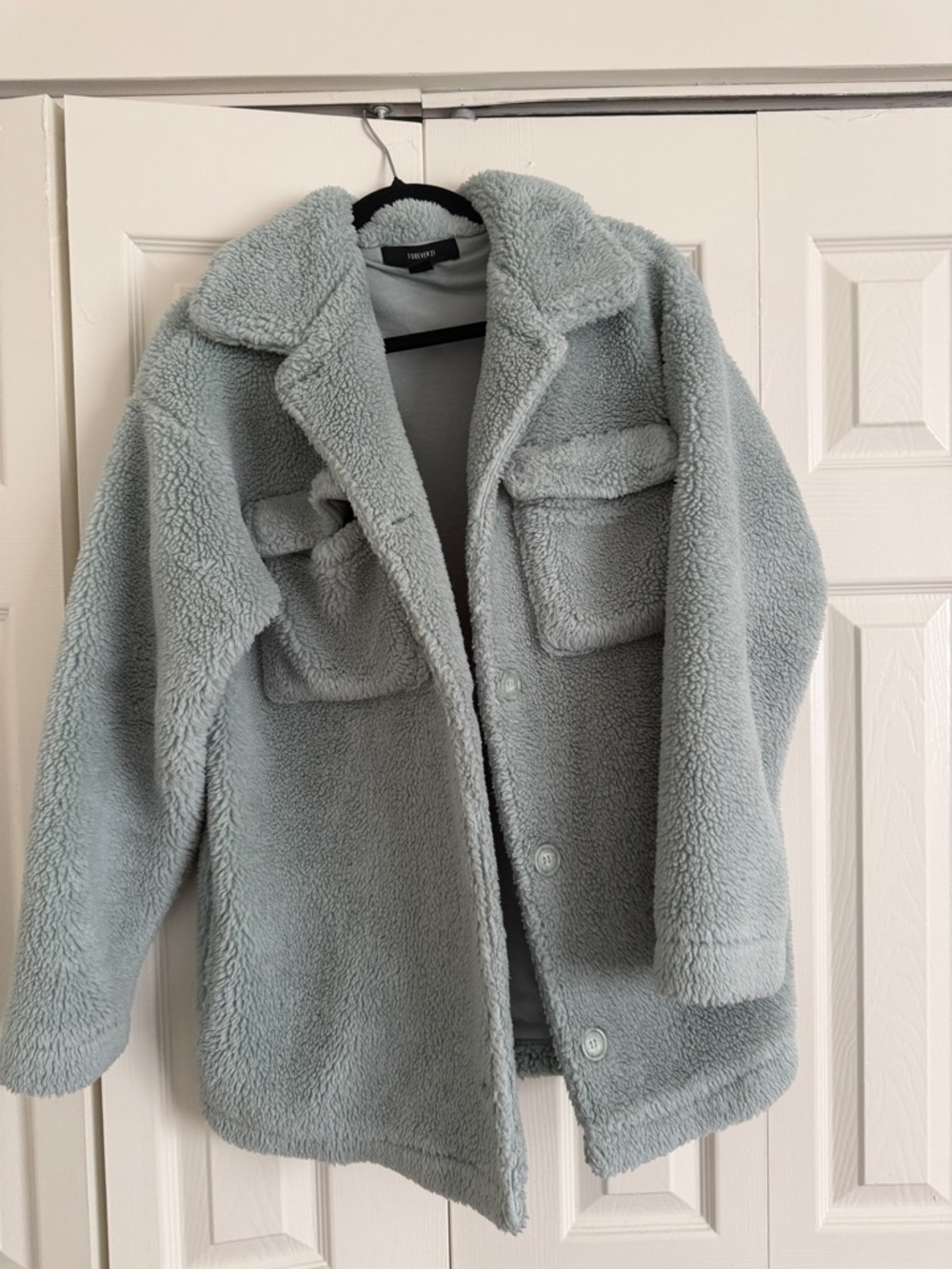 Forever 21 Light Blue Teddy Jacket